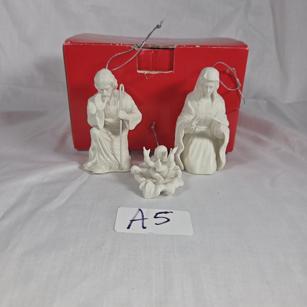 Serene Nativity Figurine Set - White